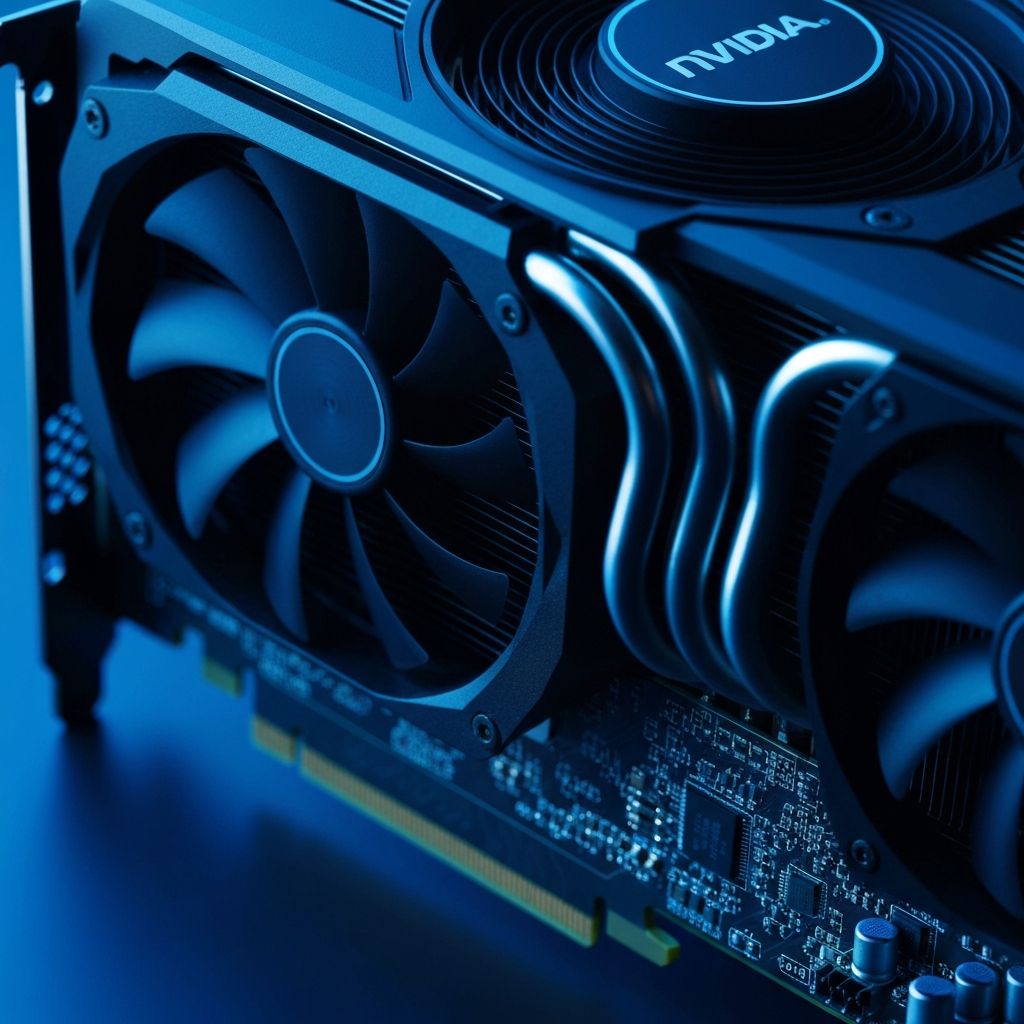 NVIDIA GPU close-up with circuits